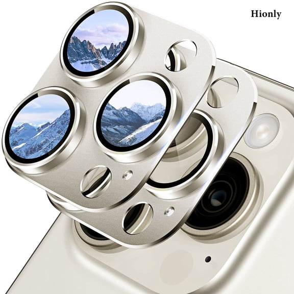 Camera Lens Protector Compatible with iPhone15 Pro Max/iPhone 15 Pro, 9H Tempered Glass Screen Protector, Metal Protective Lens Cover for iPhone 15 Pro Max/iPhone 15 Pro - Primary Color