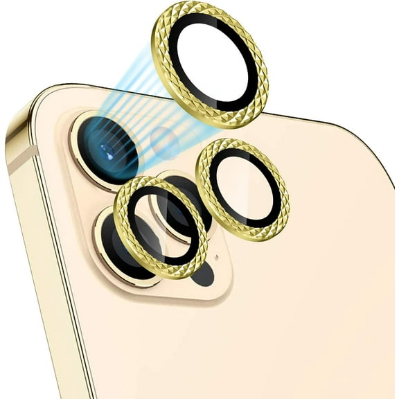 Camera Lens Protector Compatible with iPhone 12 Pro max 6.7 inch, Aluminum Alloy Screen Cover, Case Friendly, Scratch-Resistant-gold