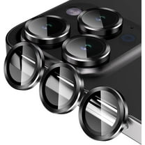 Camera Lens Protector Designed for Apple iPhone 13 Pro Max Camera Lens Shield, Case Friendly Metal HD Clear Tempered Glass Lens Cover for Apple iPhone 13 Pro Max,Black