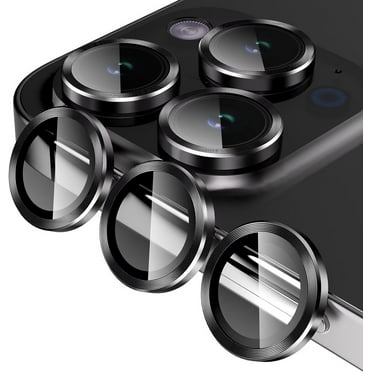Camera Lens Protector Designed for Apple iPhone 14 Pro Max Camera Lens Shield, Case Friendly Metal HD Clear Tempered Glass Lens Cover for Apple iPhone 14 Pro Max,Black