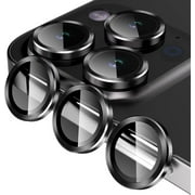 Camera Lens Protector Designed for Apple iPhone 14 Pro Max Camera Lens Shield, Case Friendly Metal HD Clear Tempered Glass Lens Cover for Apple iPhone 14 Pro Max,Black
