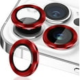 thumbnail image 1 of Camera Lens Protector Designed for Apple iPhone 15 Pro Max Camera Lens Shield, Case Friendly Metal HD Clear Tempered Glass Lens Cover for Apple iPhone 15 Pro Max,Red, 1 of 8