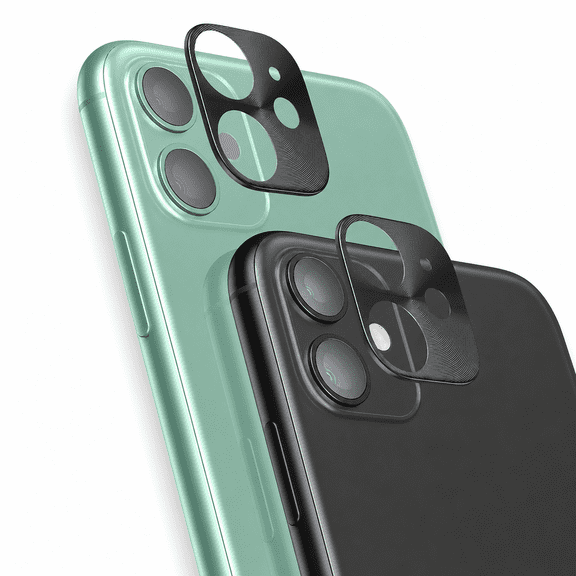 Camera Lens Protector for iPhone 11 - Premium Aluminum Alloy Back Rear Lens Cover Shield (2 Pack) - Black