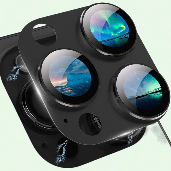 Camera Lens Protector for iPhone 14 Pro Max, Full Coverage Metal Tempered Glass Case