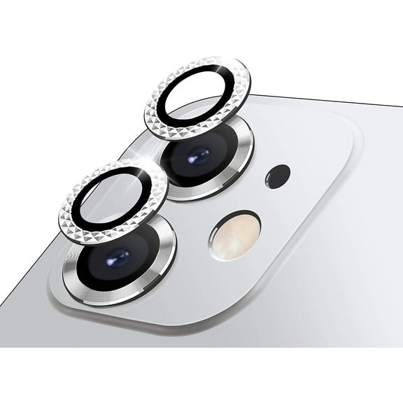 Camera Lens Protector for iPhone 11, Premium HD Tempered Glass Aluminum Alloy Individual Ring Circle Lens Screen Cover Film,Anti-Scratch Easy Installation Lens Protector Sticker (Sparkling)
