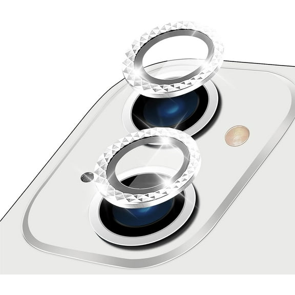 Camera Lens Protector for iPhone 13/13 Mini, Premium HD Tempered Glass Aluminum Alloy Individual Ring Circle Lens Screen Cover Film,Anti-Scratch Lens Protector Sticker (Sparkling)