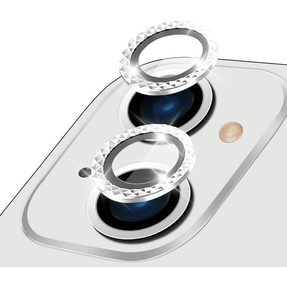 Camera Lens Protector for iPhone 14/14Plus, Premium HD Tempered Glass Aluminum Alloy Individual Ring Circle Lens Screen Cover Film,Anti-Scratch Lens Protector Sticker (Sparkling)
