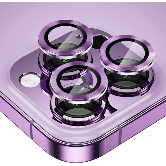 Camera Lens Protector for iPhone 14 ProMax/iPhone 14 Pro, for iPhone 14 ProMax Screen Protector for Lens, 9H Tempered Glass Film Full Cover Sticker Accessories,Aluminum Alloy Lens Screen Cover-Purple