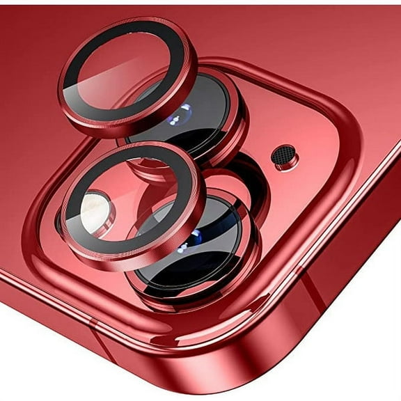 Camera Lens Protector for iPhone 14 & iPhone 14 Plus,Premium HD Clear Tempered Glass Lens Cover Flim[Case Friendly][Scratch-Resistant][Night Circle] Red