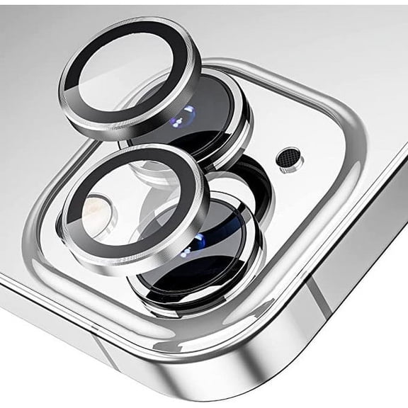 Camera Lens Protector for iPhone 14 & iPhone 14 Plus,Premium HD Clear Tempered Glass Lens Cover Flim[Case Friendly][Scratch-Resistant][Night Circle] Silver