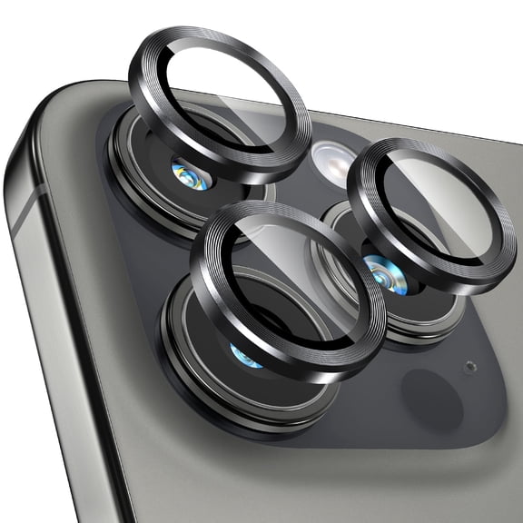 Camera Lens Protector for iPhone 16 Pro/16 Pro Max,Aviation Aluminum 3D Ring,9H Tempered Glass,Night Circle,No Bubble,HD Clarity,Case Friendly,Easy Installation