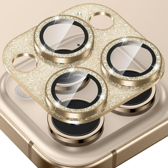 Camera Lens Protector iPhone 16 Pro/iPhone 16 Pro Max , Bling Metal Aluminum Alloy Tempered Glass Cover Camera Screen Protector Accessories, Case Friendly