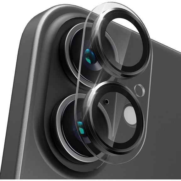 Camera Lens Protector for iPhone 16/ iPhone 16 Plus, Tempered Glass, HD Clear, Anti-Scratch, Strong Adhesion, Full Cover, Transparent Matte, 2024 Black