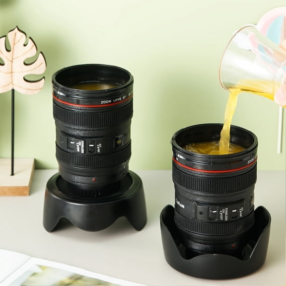 Camera Lens Shaped Coffee Cup, 400ml Stainless Steel Insulated Travel Mug, EOS 24-105mm Model, Suitable for Home Daily Use