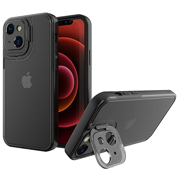 Camera Lens Stand Case for iPhone 13 - Black