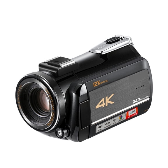 Camera Live Streaming Camera 4K Professional, AC5 12x Optical Zoom Camera with Microphone LED Light ,Easy to Operate