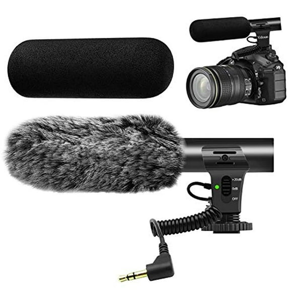 Camera Microphone M 1 Video Microphone for DSLR Interview Shotgun Mic for Canon Nikon Sony Panasonic Fuji Videomic with Windscreen 3 5mm Jack
