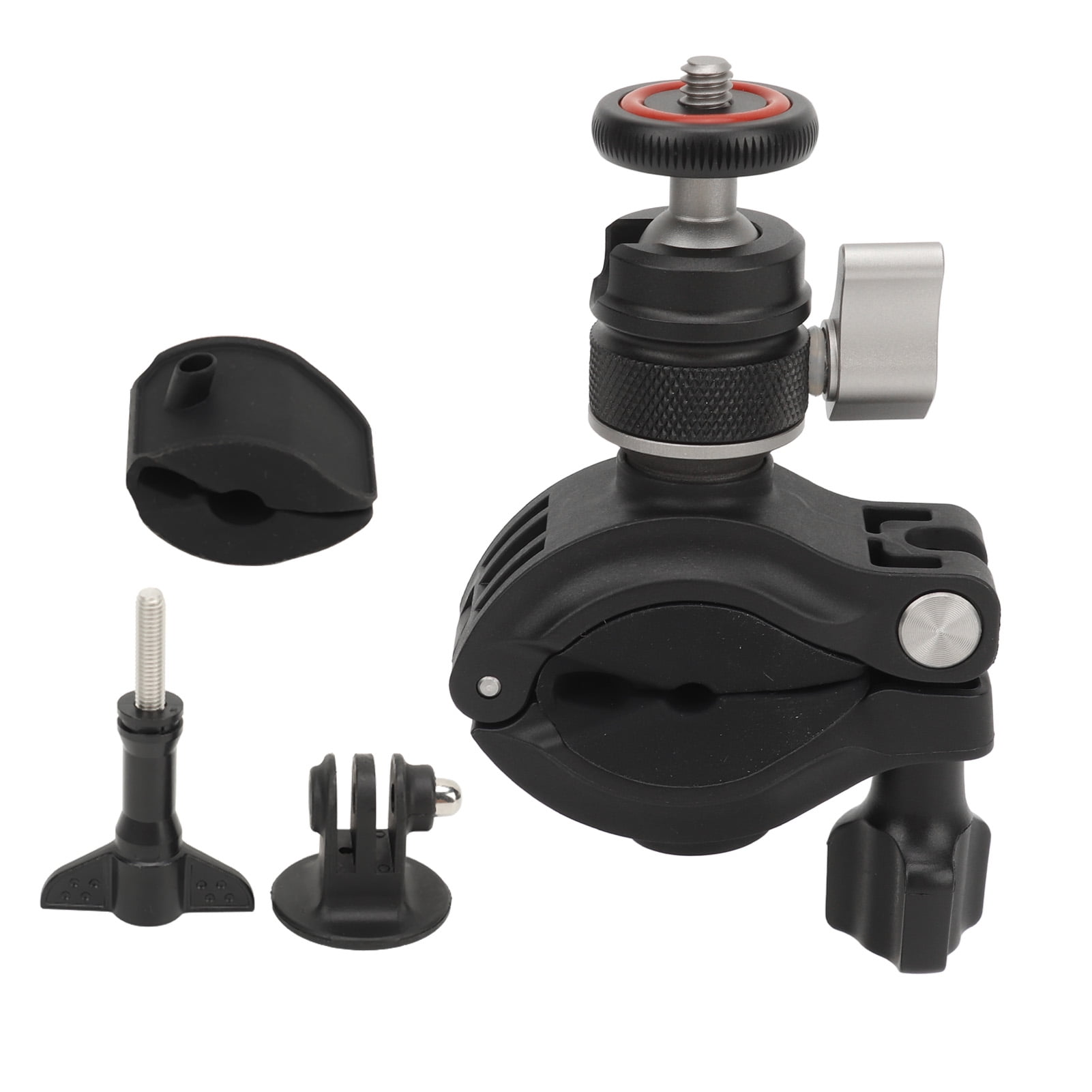 Camera Motorcycle Mount Clamp 360° Rotation Anti Shake with 1/4inch Adapter Motorcycle Handlebar