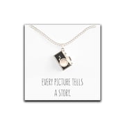 Camera Necklace   Cute Camera Charm Pendant for Photographers   Message Card   Every Picture Tells A Story
