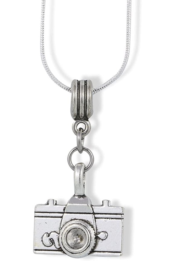 Camera Necklace | Photographer Gifts Camera (Large) Jewelry for Women Bracelet Silver Plated Chain Charm Novelty Photography Gifts Camera Gifts for Women Men Boys and Girls