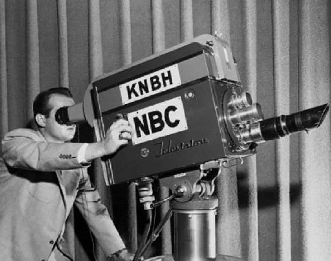 Camera Operator in a television studio Canvas Art - (18 x 24)