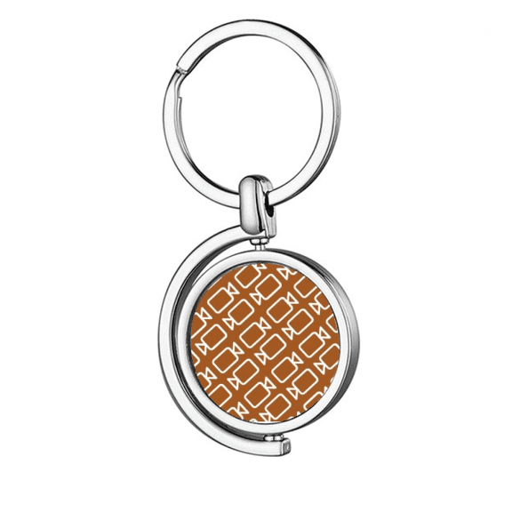 Camera Photographic Stamp Pattern Rotating Keychain Metal Keyring Holder
