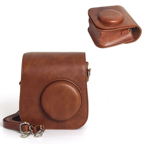 Camera Protective Case For Instax Mini SE, PU Leather Carrying Storage Bag With Adjustable Shoulder Strap