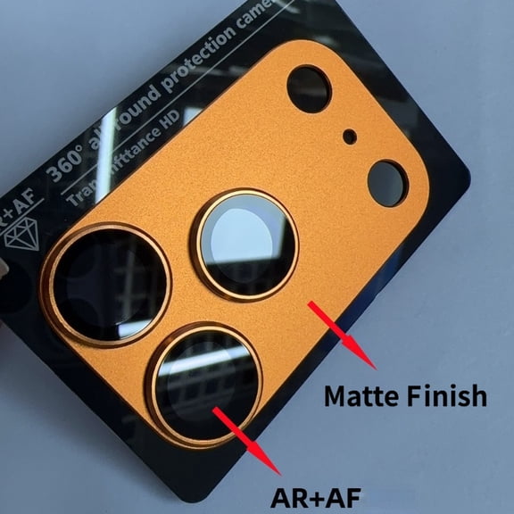【Camera Protector】2Pack The rear camera of iPhone17pro and iPhone 17 Pro Max is equipped with metal frosted protective armor, and the eagle eye lens adopts AR and AF electroplating processes.