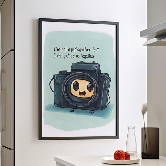 Camera Pun Quote Wall Art, Cute Typography Wall Decor, Unframed Canvas Size 16x24