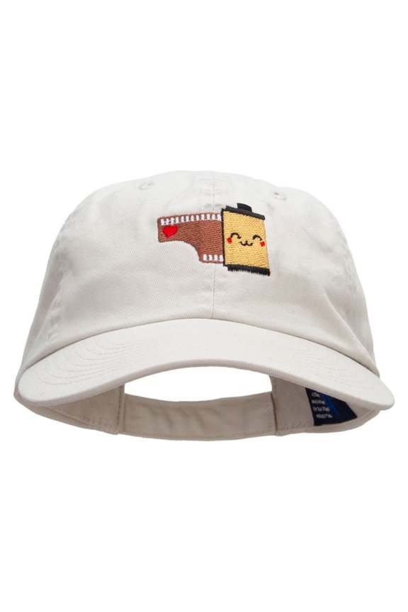 Camera Roll Embroidered Low Profile Dyed Cotton Twill Cap - Putty OSFM