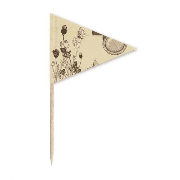 Camera Rose Nice Style Toothpick Triangle Cupcake Toppers Flag