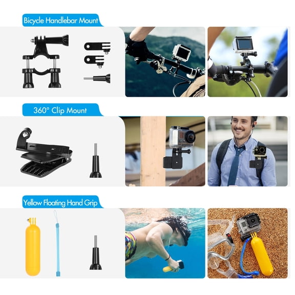 ,Camera Set With Camera Kit Various Mount And Silicone Stick Various With Waterproof Silicone Compatible With 10/9 Various And Carry Buzhi Dsfen Kit Compatible With