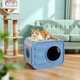 thumbnail image 1 of Indoors Camera-Shaped Cat House - Cat Box for Indoors & Outdoors Weatherproof Cat Shelter for Small and Medium Cats,Blue&Grey, 1 of 10