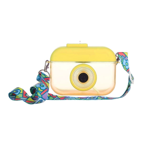 Camera Shaped Water Cup with Straw,Leak Proof Plastic Cup with Strap,For Removing Excess Facial Oil During Outdoor Activities Or At Work,Hecnuo