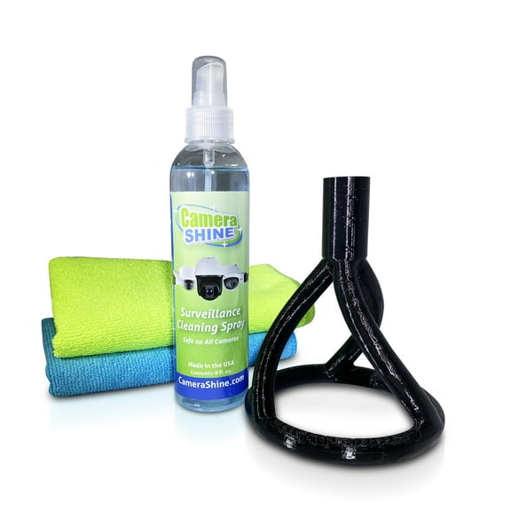 Camera Shine CameraWand Surveillance Camera Cleaning Kit Spray with Reusable Microfiber Towels