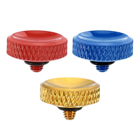 Camera Shutter Button, 3 Pack Soft Shutter Release Button Camera Button Carved, Red Golden Blue