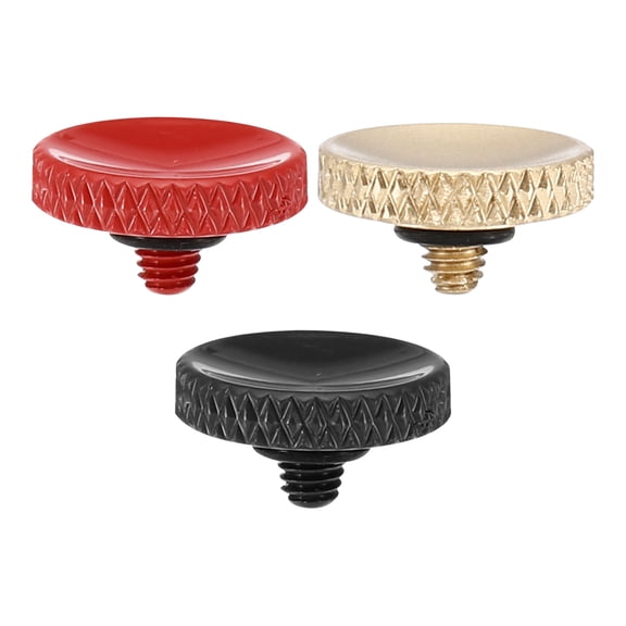 Camera Shutter Button, 3 Pack Soft Shutter Release Button Camera Button Knurled, Red Matte Golden Black