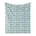 thumbnail image 1 of Camera Soft Flannel Fleece Throw Blanket, Old Fashioned Photo Machines Doodle Memories Old Times Inspired Print, Cozy Plush for Indoor and Outdoor Use, 50" x 60", Pale Blue Black, by Ambesonne, 1 of 5