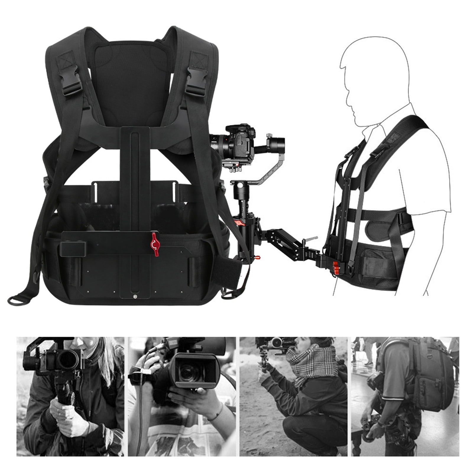 Camera Stabilizer With Comfort Stabilizing Arm & Vest, Handheld Camera