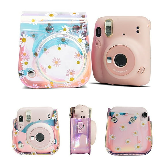 Camera Storage Bag Camera Case Holographic Translucent Instant Camera Shoulder Strap Bag Protector Cover Pouch for Film Instax Mini 11