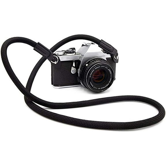 Camera Strap Vintage 100cm Nylon Climbing Rope Camera Neck Shoulder Strap for Micro Single and DSLR Camera.(Black)