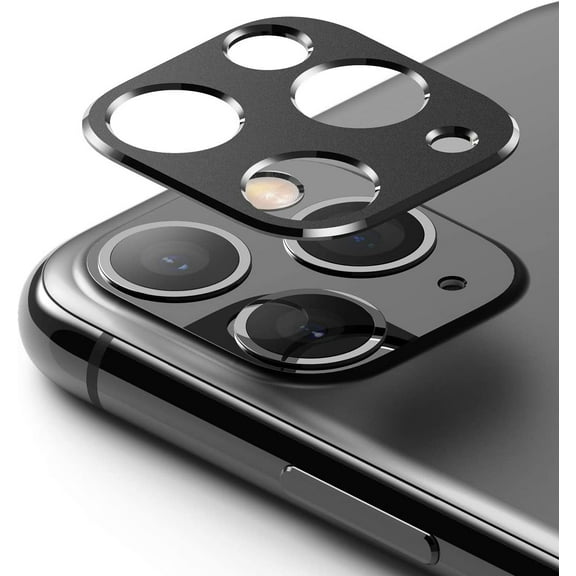 Camera Styling Aluminum Frame Camera Lens Protector Ring Designed for Both iPhone 11 Pro and iPhone 11 Pro Max (2019) - Black