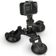 Camera Suction Cup Mount Fit for GoPro Action Camera, EEEkit Triple Car Camera Mount w/1/4 Ball Head Screw Adapter, Camera Mount for Car Window Windshield Compatible with GoPro Hero 10 9 8, DJI OSMO