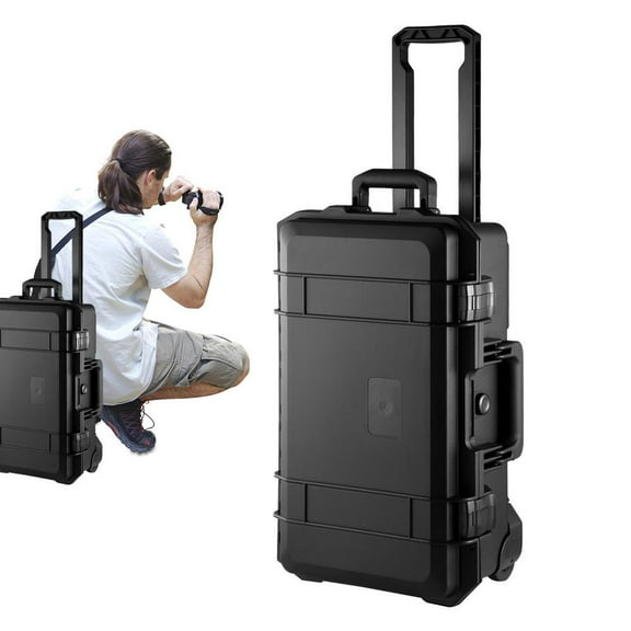 Camera Suitcase, Camera Backpack Trolley Case Bag, Waterproof Photo Studio Equipment Trolley Case, for Umbrella, Tripod, Light