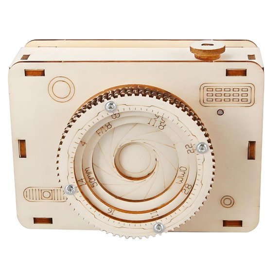 Camera Themed Wooden Assembly Project with Music Box Feature, Building Model for Family Making, Hobby Practice, Decorati by LUVNIMB
