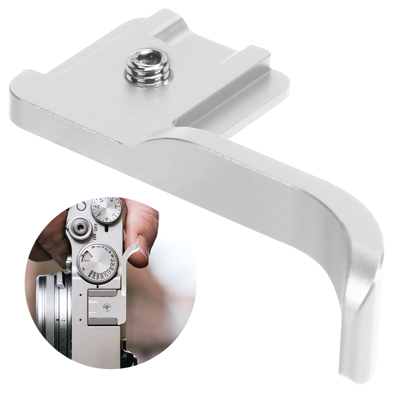 Camera Thumb Grip, Portable Aluminum Alloy Camera Hot Shoe Thumbs Hand