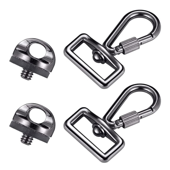 Camera Tripod 1/4" Screw Connecting Adapter Carabiner Hook Quick Release Set for DSLR Shoulder Sling Strap Belt