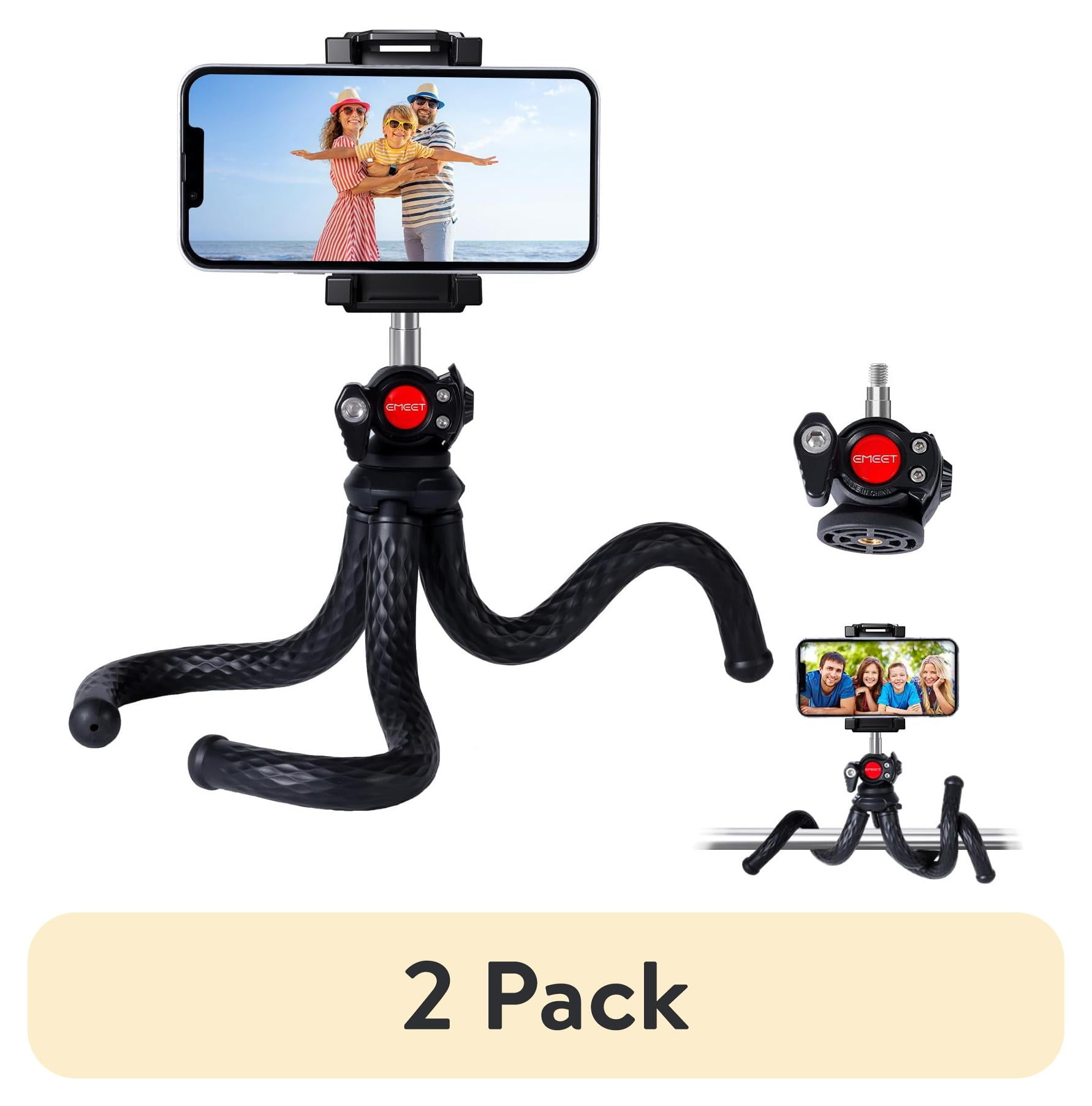 Camera Tripod, Mini Flexible Tripod with Phone Holder and 1/4