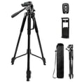 thumbnail image 1 of 64" Camera Tripod, BUSATIA Camera Tripod Stand for Tablet Cameras,Travel Tripods Compatible with iPad iPhone DSLR SLR Projector,Tripods Stand with Remote/Travel Bag /2 IN 1 Holder Mount, 1 of 8