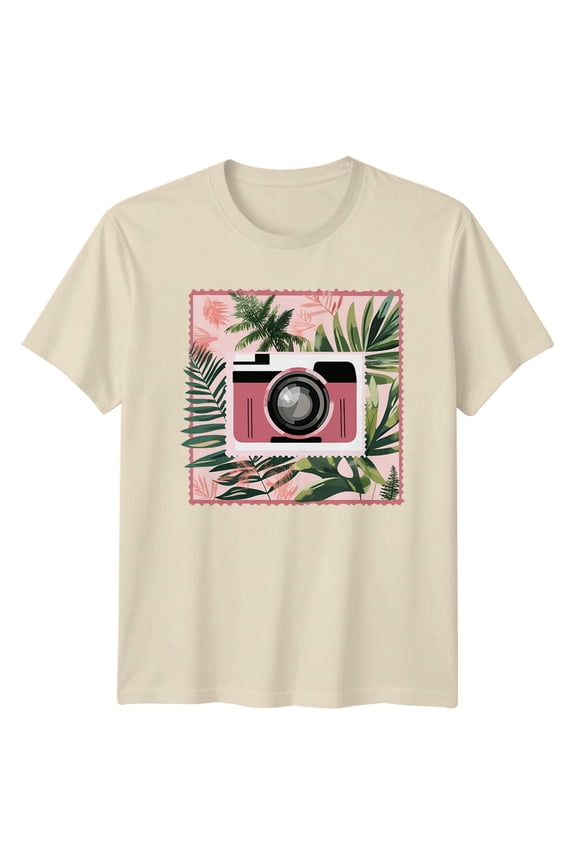 Camera Tropical Photography Hobbies Mens T-Shirt Ladies Graphic Tee Unisex All Size S-5XL